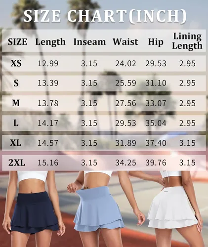 Vista 6 de EARKOHA Falda pantalón de tenis para mujer, falda de golf atlética, de cintura alta, para correr, pantalones cortos integrados con 2 bolsillos