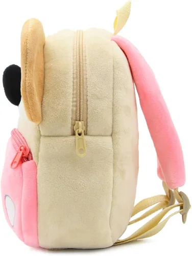 Vista 8 de Ladyzone Mochila para niños pequeños con diseño de animales del zoológico, bonita bolsa de felpa de dibujos animados de 10 pulgadas para niños