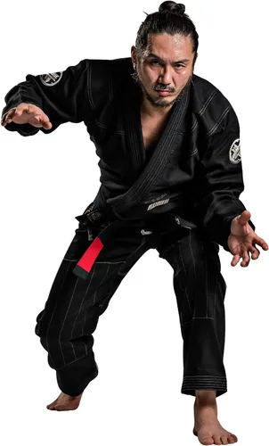 Vista 4 de Kurosawa Jiu Jitsu BJJ Gi Uniforme de Ronin - Chaqueta y pantalones negros tradicionales