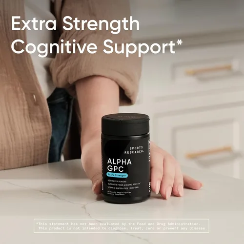 Vista 6 de Sports Research® Alpha GPC 630mg, 60 cápsulas líquidas
