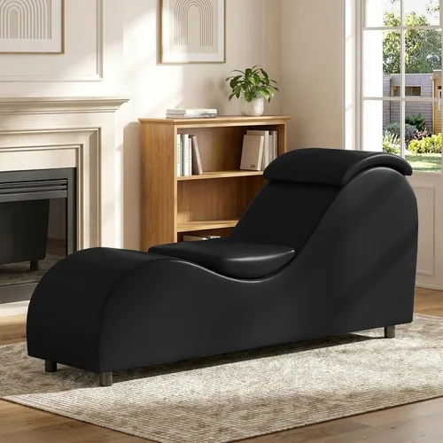 Vista 9 de Mjkone Elegante silla de yoga, tumbona curvada para adultos, color negro