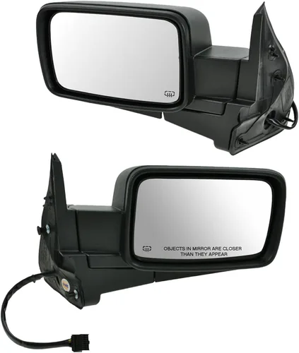 Vista 141 de TRQ Conjunto de 2 piezas de espejo lateral para conductor y pasajero, ajuste eléctrico, sin calefacción, sin memoria, color negro, compatible