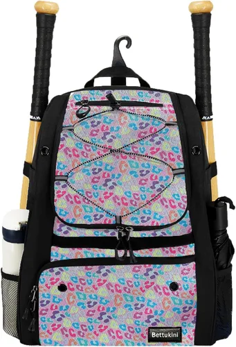 Vista 17 de Bolsa de béisbol juvenil con compartimento ventilado para zapatos, bolsa de bate de sóftbol para guantes de bateo, casco, equipo de teeball