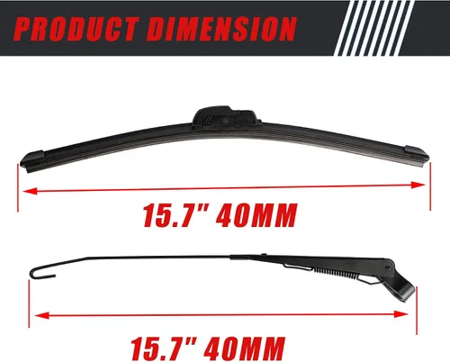 Vista 4 de Boine 2 Set 15.7" Kit de Limpiaparabrisas Manual Operado a Mano para UTV Compatible con UTV, Carrito de Golf, Polairs RZR, Ranger, Can Am X3