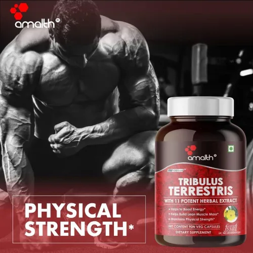 Vista 7 de Amalth Tribulus Terrsestris, extracto 20:1 por porción, mayor potencia con Ashwagandha, Saw Palmetto, Shilajit 120 cápsulas
