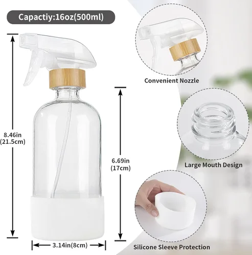 Vista 7 de HOMBYS Botellas de spray de vidrio vacías
