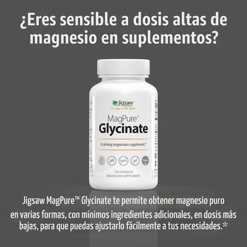 Vista 4 de Jigsaw Health MagPure Glycinate, cápsulas de magnesio premium, 120 cápsulas