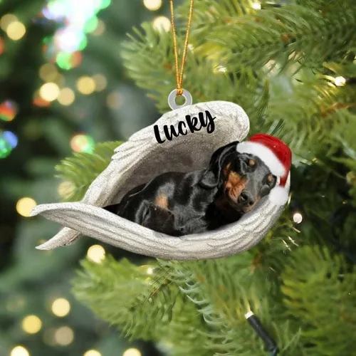 Vista 17 de America Bulldog Sleeping Angel Christmas - Adorno acrílico plano para perro, regalo conmemorativo para perro, adorno personalizado con nombre
