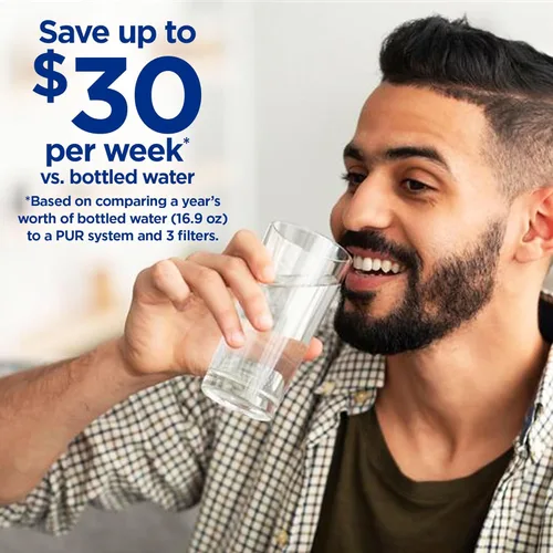 Vista 3 de PUR Plus - Sistema de filtración de agua para montaje en grifo vertical, filtro de agua reductor de plomo para grifo de fregadero, fácil