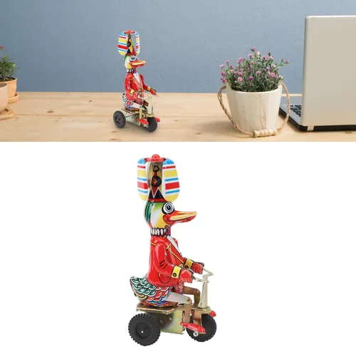 Vista 9 de Juguete de pato en lata hecho a mano delicado reloj retro cuerda juguete adulto colecciones regalo