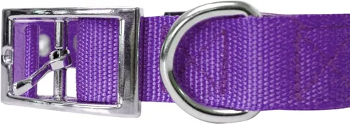 Vista 4 de Collar para perros deluxe ajustable, grueso, (azul, rojo, negro, morado, rosa, pequeño, mediano, grande o extragrande) de Downtown Pet Supply Púrpura