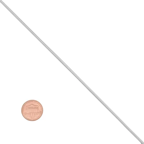 Vista 2 de 2mm-2mm Solid .925 Sterling Silver Round Snake Chain Necklace or Bracelet