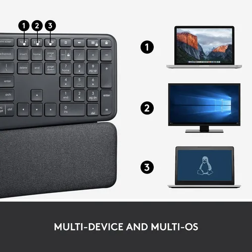 Vista 9 de Logitech Ergo K860 - Teclado inalámbrico ergonómico dividido