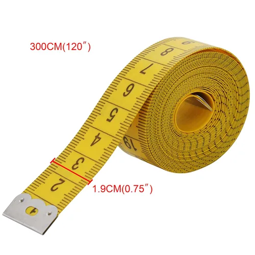 Vista 2 de Wisdompro Cinta métrica suave de 120 pulgadas para coser tela a medida, medida del cuerpo, indexada en unidades métricas y estándar, práctica regla