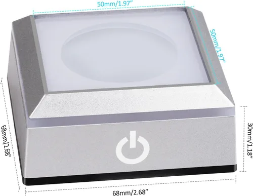 Vista 7 de ERWEI Base de luz LED esférica con recesión para exhibición de bola de cristal para arte de vidrio de cristal láser 3D con interruptor táctil