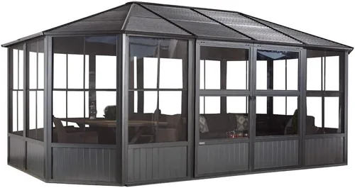 Vista 14 de Sojag Solarium Charleston al aire libre de 12' x 12' solarium al aire libre con mosquiteras