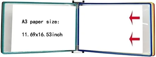 Vista 3 de Póster A3 montado en la pared con 10 paneles y 20 bolsillos (PVC + metal) 45328CM (Color J)