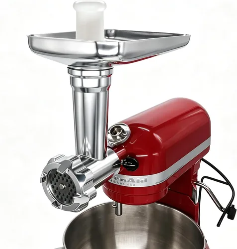 Vista 4 de Accesorio de repuesto para picadora de carne con kit de relleno de salchichas y bandeja de alimentos, compatible con KitchenAid Artisan Series 5