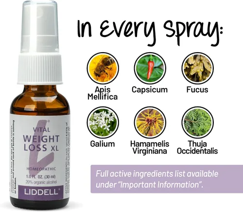 Vista 5 de Liddell Homeopathic Vital Weight Loss XL 1 oz Spray líquido