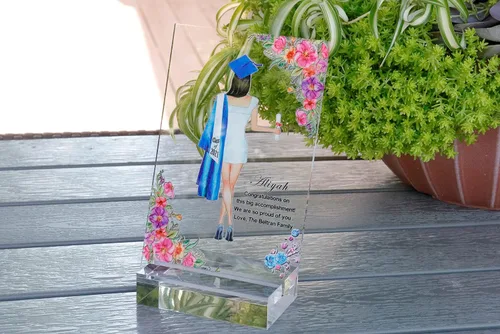 Vista 6 de Impresión personalizada de recuerdo de graduación para ella, regalo personalizado de graduación de escuela secundaria y universidad (4 x 6 pulgadas)
