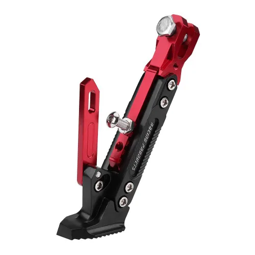 Vista 7 de KIMISS Soporte lateral de pie ajustable para NMAX, para NMAX 155 2015-2016 y NMAX 125, soporte de estacionamiento rojo