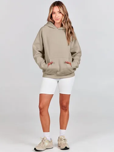 Vista 159 de ANRABESS - Sudaderas con capucha para mujer, sobre talla, de vellón de manga larga, modelo de 2024, para otoño