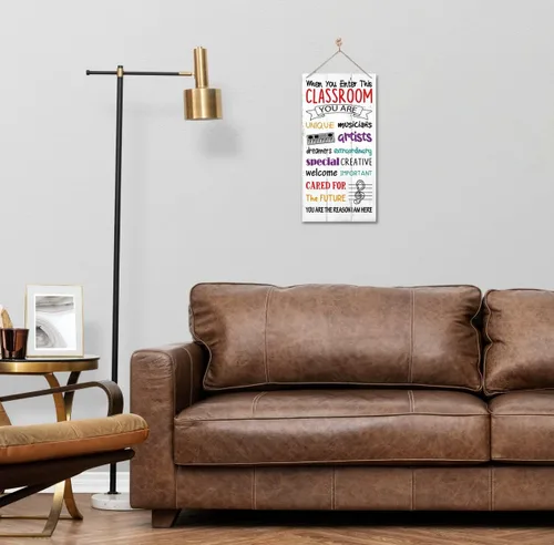 Vista 5 de Letreros motivacionales de madera, decoración colgante para aula, arte de pared musical, letrero de bienvenida, regalo para profesor de música