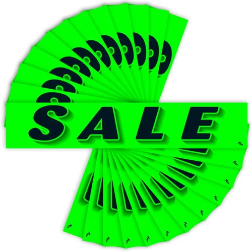 Vista 9 de Versa-Tags Adhesivos para parabrisas de 3ª fila, verde chartreuse, paquete de 12 Measuring 14.5 inches by 2.75 inches, High-Visibility Display, Made