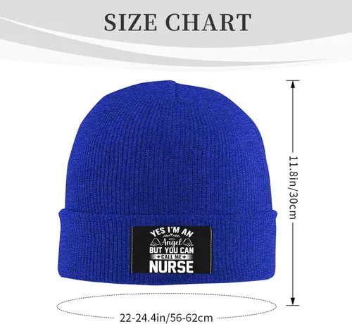 Vista 2 de Yes I M an Angel But You Can Call Me Nurse Nurse Beanie Hat for Men Women Hats Skull Cap Warm Cozy Knitted Caps