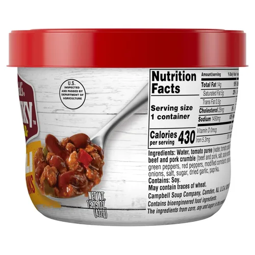 Vista 8 de Campbell's Chunky Chili con Frijoles, 15.25 oz. Tazón para Microondas