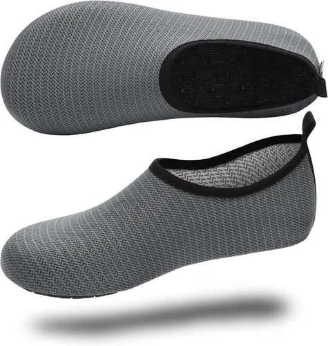 Vista 6 de VIFUUR - Zapatos para deportes acuáticos, calcetines acuáticos, de secado rápido, para yoga, dan la sensación de andar descalzo, sin cordones