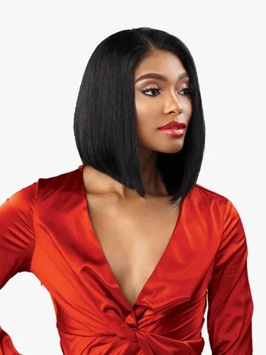 Vista 3 de Sensationnel 100% cabello humano virgen 15A 13x4 HD encaje peluca - BOB 10 (negro natural)