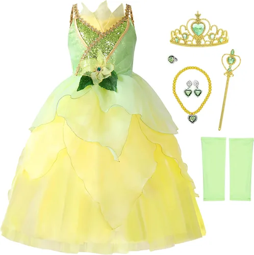 Vista 10 de Disfraces de Cenicienta para niñas de CQDY, disfraz de princesa para fiesta de Halloween, cumpleaños, elegante vestido de baile Sirena