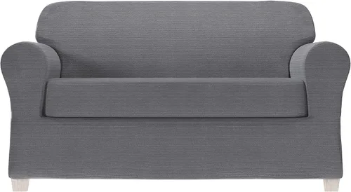 Vista 13 de Zenna Home Funda elástica de felpilla para sofá, color marfil/hueso, 1 pieza, suave y elástica para sofás, tela resistente a las arrugas, fácil