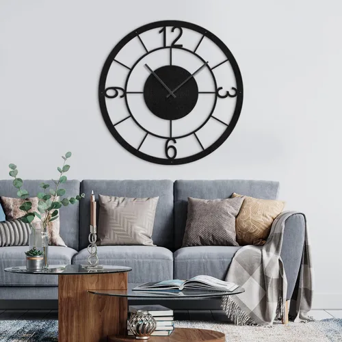 Vista 14 de Reloj de pared de metal, arte de pared silencioso, funciona con pilas, números grandes, escultura de pared, colgantes, decoración del hogar