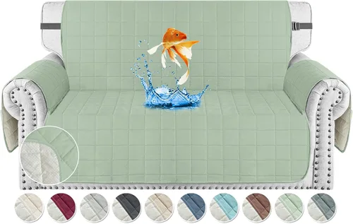 Vista 28 de MAXIJIN Fundas impermeables para sofá de 3 cojines, aptas para mascotas, fundas acolchadas para sofá de 69 pulgadas, lavables, protector de sofá