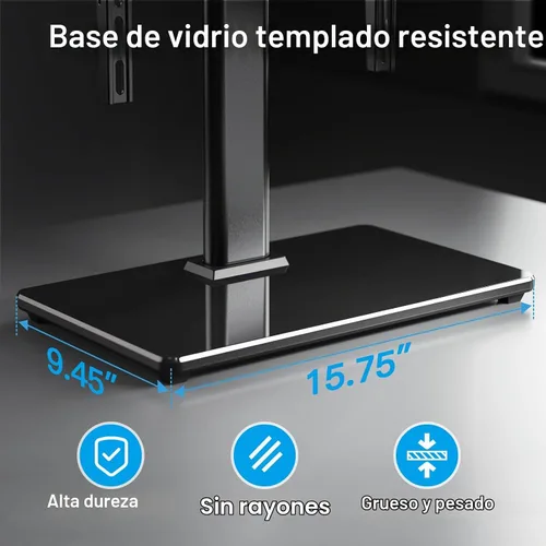 Vista 5 de PERLESMITH - Soporte universal para TV de mesa para televisores LCD LED OLED 4K de pantalla plana de 32 a 65 pulgadas - Soporte de TV de altura