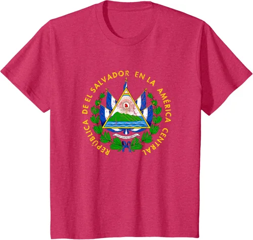 Vista 76 de Escudo de armas de El Salvador Salvadoran Distressed Design T-Shirt