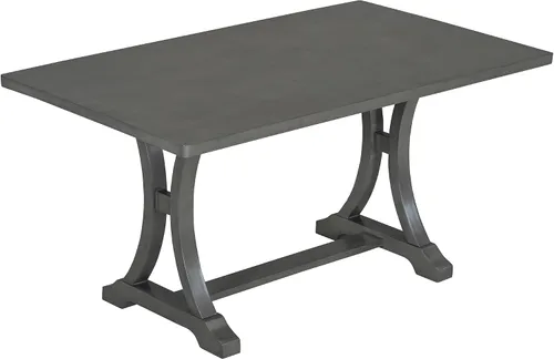 Vista 7 de Merax Juego de mesa de comedor de granja de 6 piezas con banco y sillas tapizadas, juego de mesa rectangular para 4-6, muebles de cocina y comedor