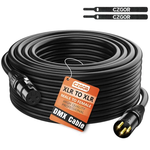 Vista 10 de Cable DMX de 6.5 pies, 8 unidades, cables XLR flexibles chapados