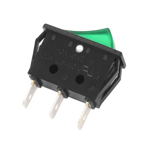 Vista 3 de uxcell interruptor encendido/apagado AC 20A/125V 22A/250V SPST de 3/2 pines, 2 posiciones, interruptores basculantes con luz de retroiluminación
