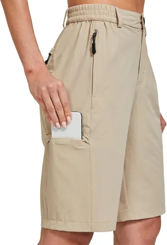 Vista 3 de FitsT4 - Pantalones cortos de senderismo ligeros para mujer, de secado rápido, protección solar, resistente al agua, con múltiples bolsillos