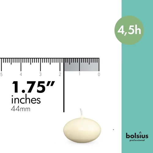 Vista 2 de BOLSIUS Velas flotantes sin perfume, marfil cremoso puro, juego de 20 unidades, sin humo, calidad europea, imbuye un ambiente impresionante