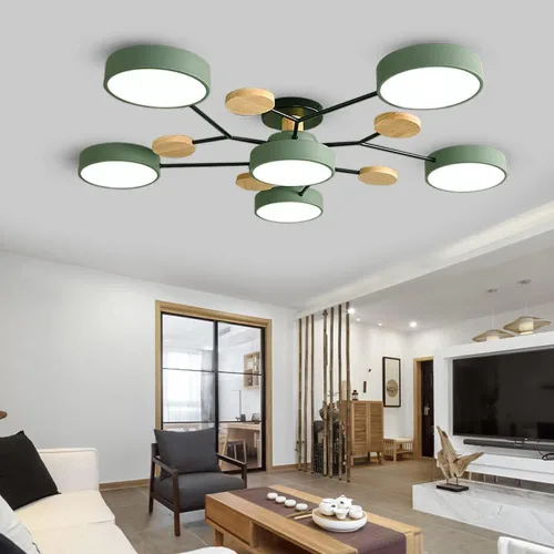 Vista 20 de Lámpara de techo LED regulable, lámpara de techo moderna de 9 pulgadas, montaje empotrado, de madera, de 12 W, lámpara blanca para sala de estar