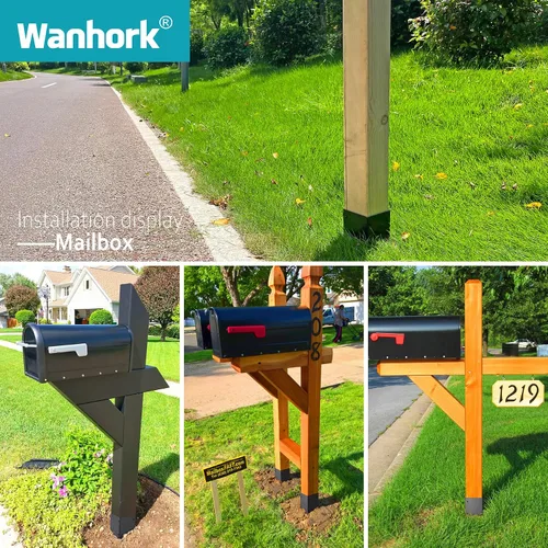 Vista 5 de Protector de poste ajustable de acero inoxidable 304 (rango de 3.3 a 6 pulgadas), protege buzones, cubierta y vallas de la lluvia y daños al