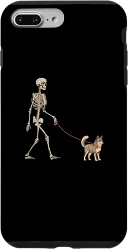 Vista 12 de Carcasa divertida para iPhone 12 mini de Alaska, Klee Kai, esqueleto para pasear al perro
