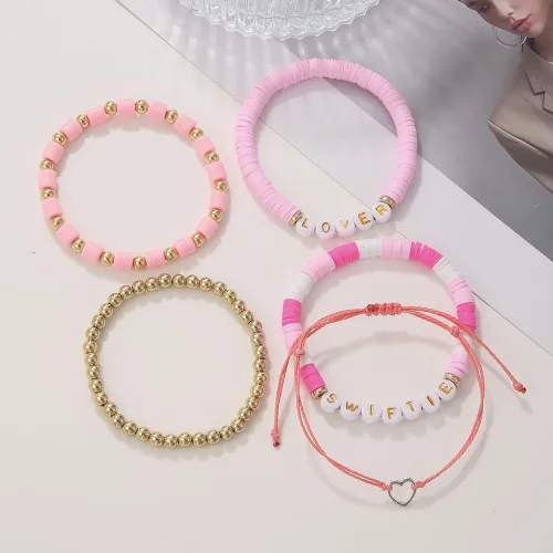 Vista 5 de Taylor Friendship Bracelets, Inspiring Bracelets for Women Girls,1989 Lover Speaknow Midnight Tour Reputation Fearless Anti-Hero Bracelets, Hershi