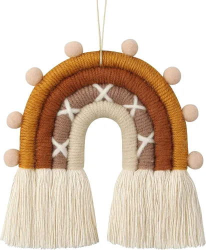 Vista 11 de BOHO GARDEN Macramé Rainbow Car Charm para coche Difusor de aceite - Sienna