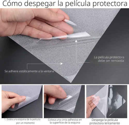 Vista 6 de HIDBEA Película Esmerilada de Privacidad para Ventanas, Control de Calor, Bloqueo UV, Adherencia Estática, No Adhesiva, Reutilizable, Cubiertas