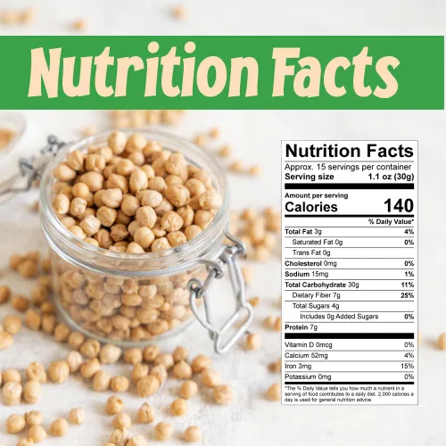 Vista 2 de Sincerely Nuts Garbanzos asados y sin sal (2 libras) Proteína a base de plantas, granos de garbanzo, gran aperitivo o guarnición, vegano, kosher